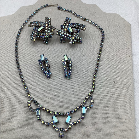 Vintage Juliana Clip Earrings and Necklace Two Pair Earrings - Picture 1 of 6